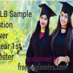 BA LLB Sample Question Answer 1st Year 1st Semester