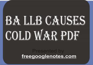 BA LLB causes cold war pdf