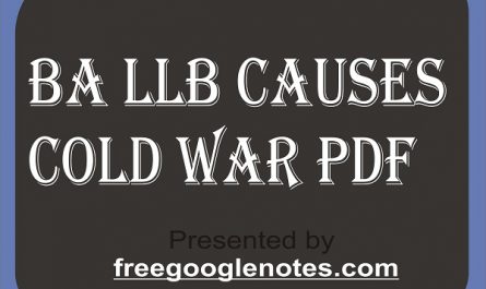 BA LLB causes cold war pdf