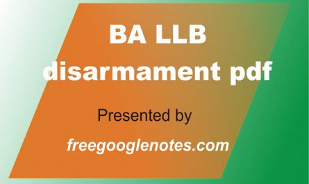 BA LLB disarmament pdf