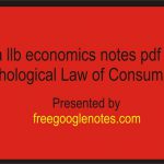 Ba llb economics notes pdf psychological Law of Consumption