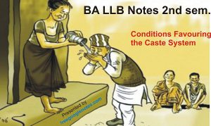 Discuss the conditions favouring the caste system in India