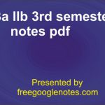 Ba llb 3rd semester notes pdf