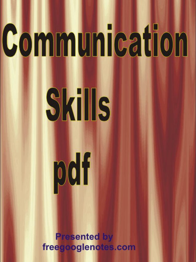 Communication skills pdf-essence of a good communication