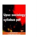 upsc sociology syllabus pdf